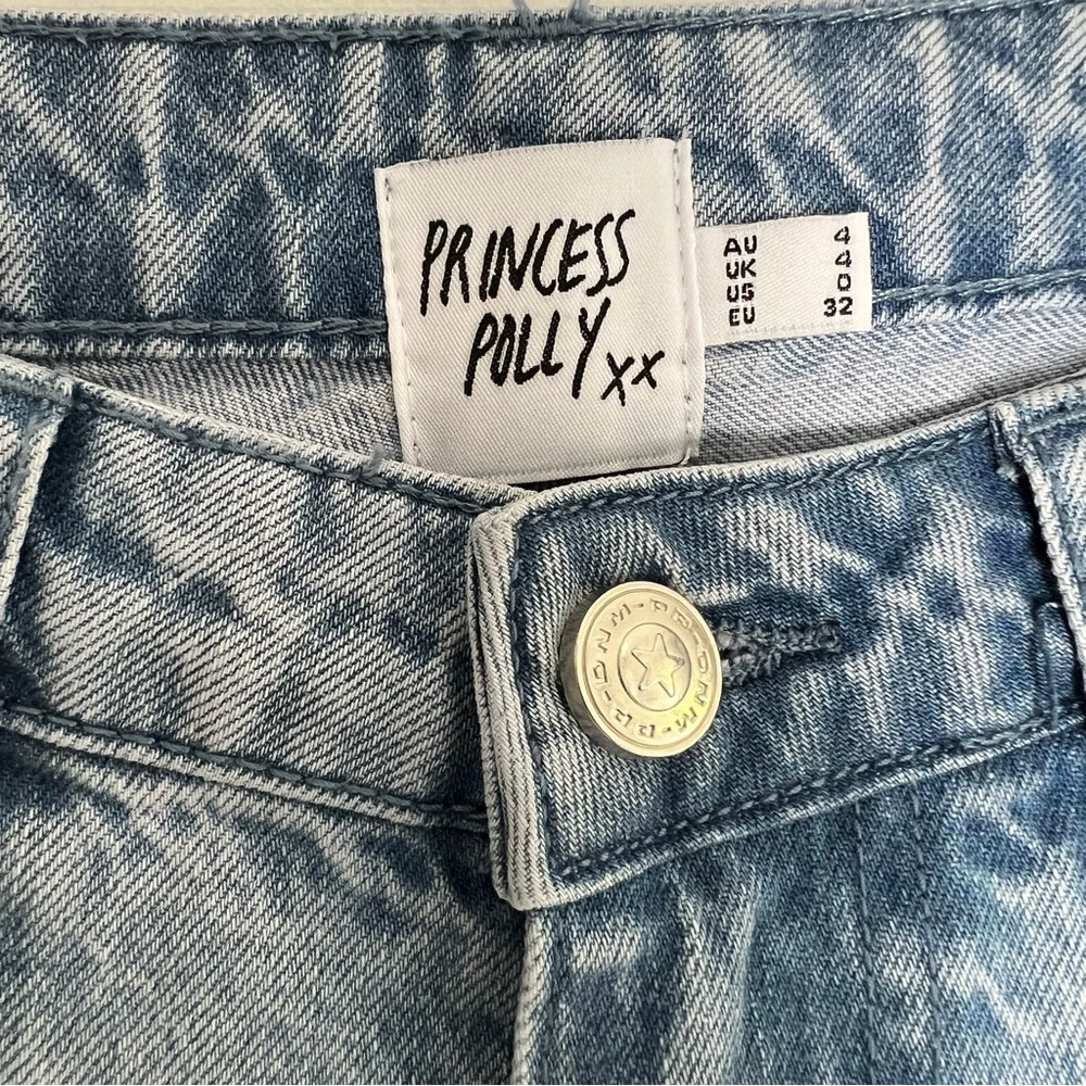 Princess Polly Bakali Wide Leg Jeans Light Wash Size 4 - Picture 7 of 7